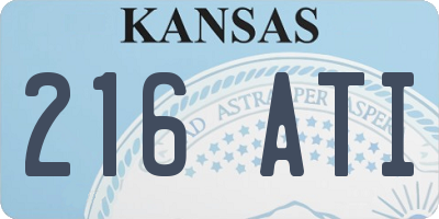 KS license plate 216ATI