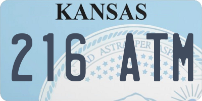 KS license plate 216ATM