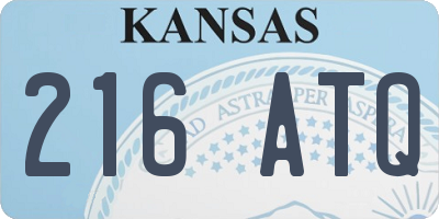 KS license plate 216ATQ