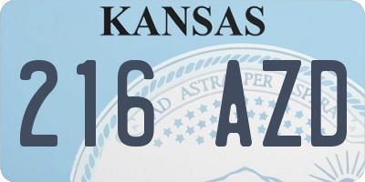 KS license plate 216AZD