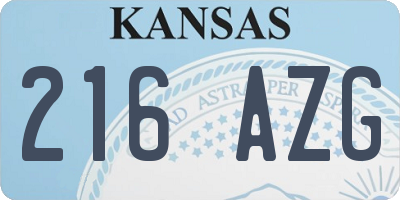 KS license plate 216AZG