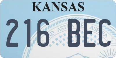 KS license plate 216BEC
