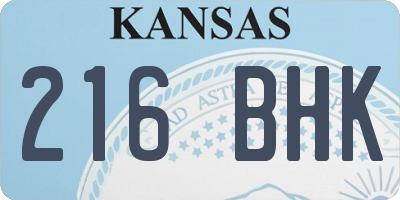 KS license plate 216BHK