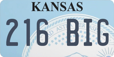 KS license plate 216BIG