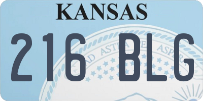 KS license plate 216BLG