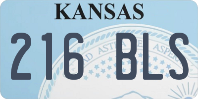 KS license plate 216BLS