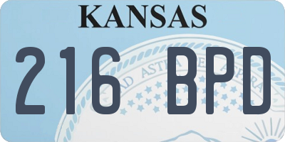 KS license plate 216BPD