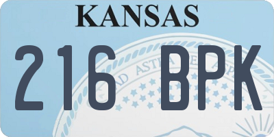 KS license plate 216BPK