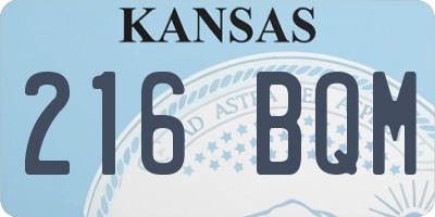 KS license plate 216BQM