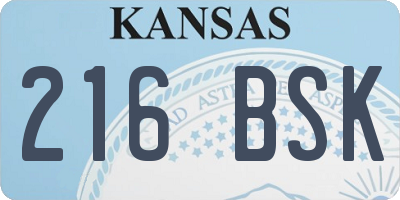 KS license plate 216BSK