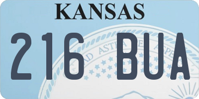 KS license plate 216BUA