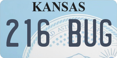 KS license plate 216BUG