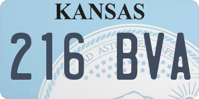 KS license plate 216BVA
