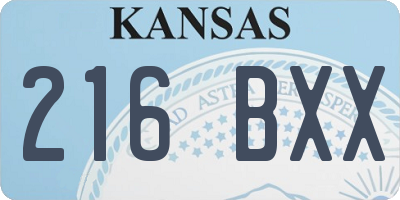 KS license plate 216BXX