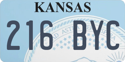 KS license plate 216BYC