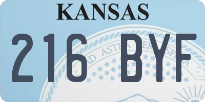 KS license plate 216BYF