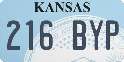 KS license plate 216BYP