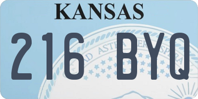 KS license plate 216BYQ