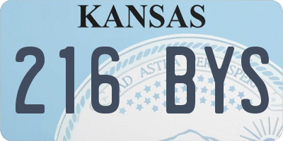 KS license plate 216BYS