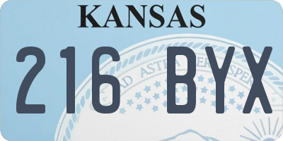 KS license plate 216BYX
