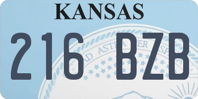 KS license plate 216BZB