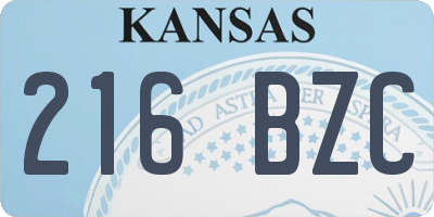 KS license plate 216BZC
