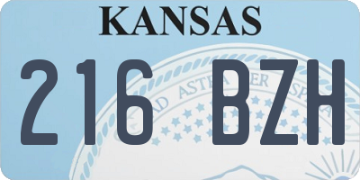 KS license plate 216BZH