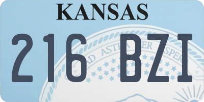KS license plate 216BZI