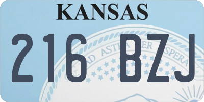 KS license plate 216BZJ