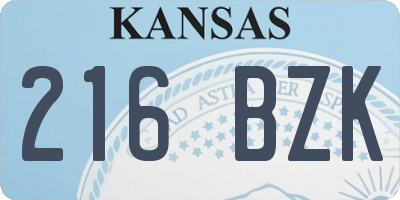 KS license plate 216BZK
