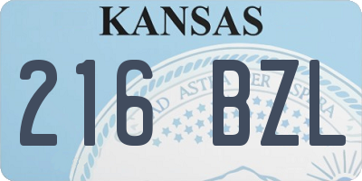 KS license plate 216BZL