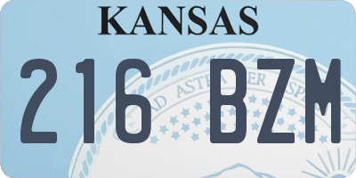 KS license plate 216BZM