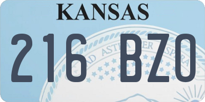 KS license plate 216BZO