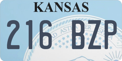 KS license plate 216BZP