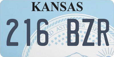 KS license plate 216BZR