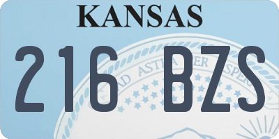 KS license plate 216BZS