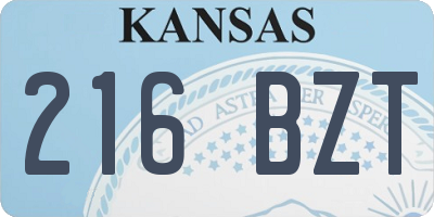 KS license plate 216BZT