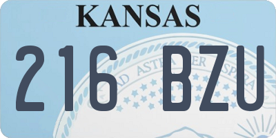 KS license plate 216BZU