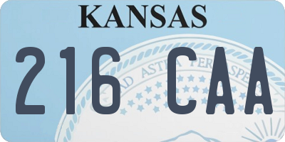 KS license plate 216CAA