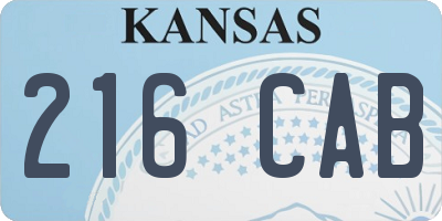 KS license plate 216CAB