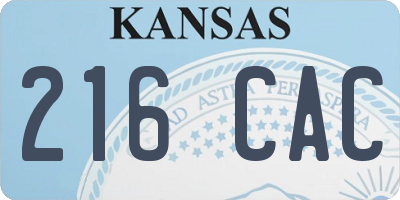 KS license plate 216CAC
