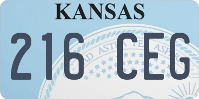 KS license plate 216CEG