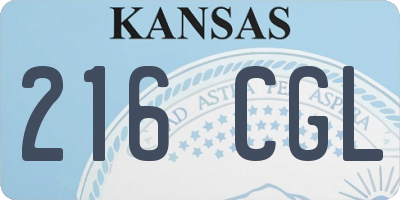 KS license plate 216CGL