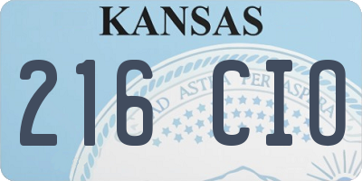 KS license plate 216CIO