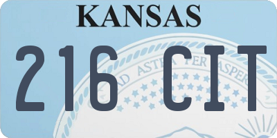 KS license plate 216CIT