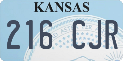 KS license plate 216CJR