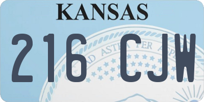 KS license plate 216CJW