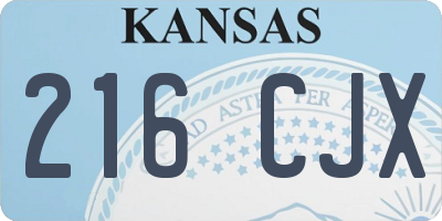 KS license plate 216CJX