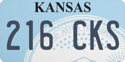 KS license plate 216CKS