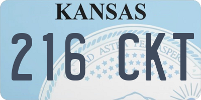 KS license plate 216CKT